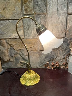 歐式古典巴洛克式銅製花瓣桌燈 檯燈 閱讀燈 復古燈