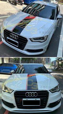 【C3車體彩繪工作室】 Audi 類RS 引擎蓋 拉線 車身 貼紙 造型 彩繪 運動 風格 賽車 車身膠膜 車身膜 車貼