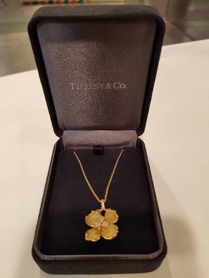 夢幻逸品 Tiffany 鑽石 項鍊  18k 750黃k金 製