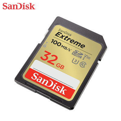 SANDISK Extreme 32GB 公司貨 UHS-I U3 100MB/s 記憶卡 (SD-SDXVT-32G