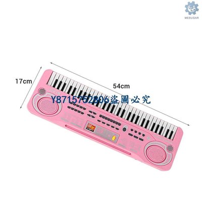 下殺-琴盒 支架 M S 兒童電子琴61鍵帶麥克風USB接口供電粉色
