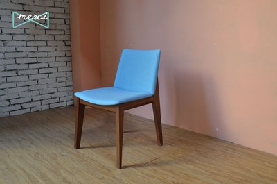 美希工坊 Poliform Ventura Chair北歐大師復刻椅/椅/時尚/經典款/山毛櫸木/深柚木色/訂製亞麻水藍