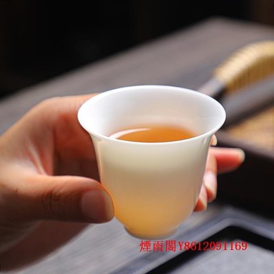 特賣-茶杯羊脂玉白瓷功夫茶杯套裝家用耐高溫小瓷杯陶瓷茶具品茗杯茶盞刻字