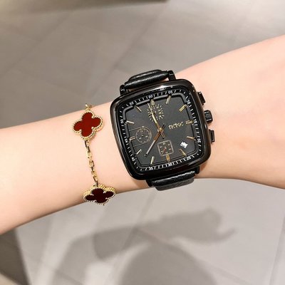 新款手錶女 百搭手錶女TICTOC女錶2022新款中性三眼時尚中性女士手錶潮流皮帶氣質手錶女