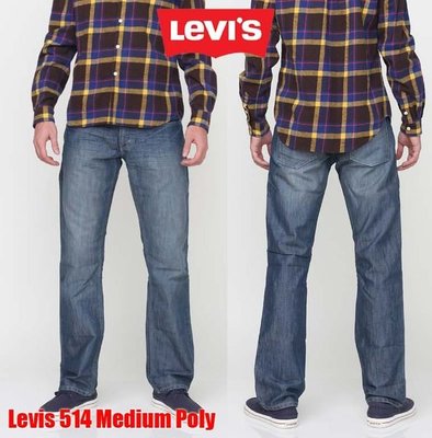 【 超搶手 】美國 全新正品 Levis 514 -0381 Slim Medium Poly Jeans 小直筒合身 水洗刷紋 淺藍 W28-40