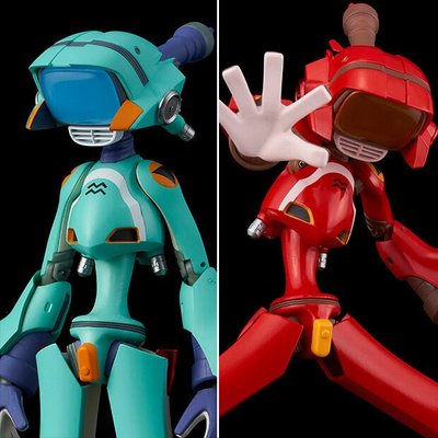 八田元氣小棧: 全新日版  千值練 RIO:BONE FLCL 健次機器人（藍/紅）電視機熒幕頭 可動人偶