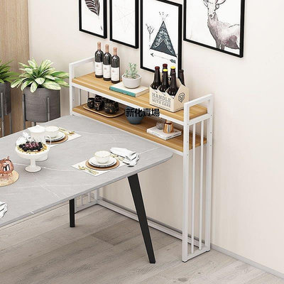 【熱賣精選】餐桌置物架靠墻客廳沙發長條桌雙層收納整理架暖氣片墻