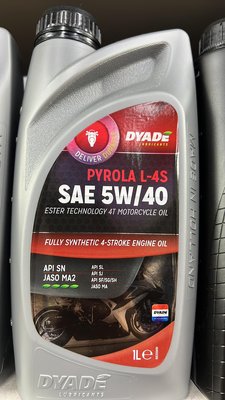 駿馬車業輪胎館 荷蘭 提亞特潤滑油 Dyade PYROLA L-4S SAE 5W/40 機油