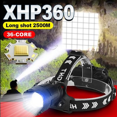 XHP360超大功率LED頭燈 XHP160 XHP199 USB充電頭燈 XHP90.2大功率頭燈 18650野營頭燈-星紀汽車/戶外用品