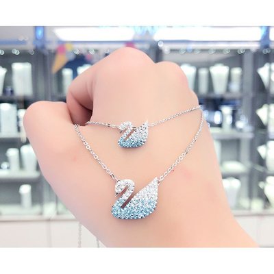 【現貨下殺】新品 SWAROVSKI 施華洛世奇 漸變天鵝項鍊 19新款藍色天鵝項鏈 ICONIC SWAN 鎖骨錬