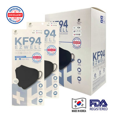 韓國製造 EZWELL KF94 立體口罩 黑色 盒裝50片 現貨不用等 李敏鎬