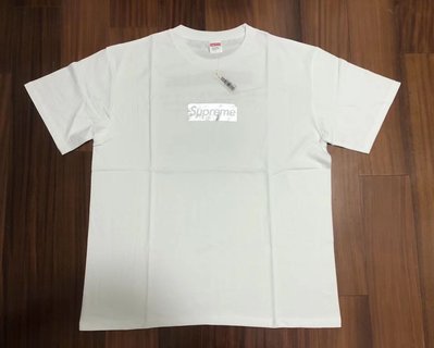 supreme潮牌22SS夏季芝加哥銀色box logo白色男裝短袖T恤tee
