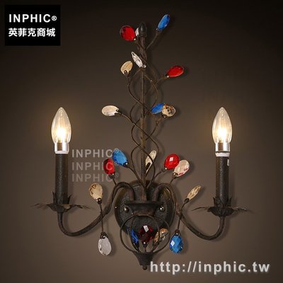 INPHIC-水晶壁燈東南亞咖啡廳酒吧地中海古典彩色壁燈_bK8T