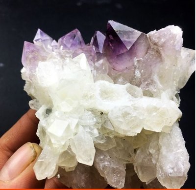 光工水晶阿賽斯特萊 天然白水晶簇紫水晶共生骨幹水晶 梅爾卡巴揚升冥想松果體第三眼能量淨化249g