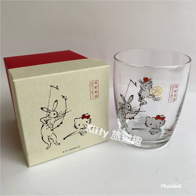 [Kitty 旅遊趣] Hello Kitty 玻璃杯 水杯 杯子 凱蒂貓 鳥獸戲画 日本製 收藏 送禮 有5款