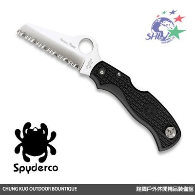 詮國 Spyderco 蜘蛛 - Rescue 救援刀79mm / 黑柄 / VG-10鋼 - C45SBK