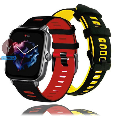 華米amazfit gts 3 錶帶 矽膠 雙色 柔軟 gts3智慧手錶錶帶 穿戴配件LT8