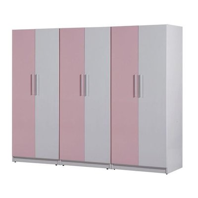 現貨熱銷-【PA966-03】塑鋼衣櫃(B-272)(粉紅門、白色)(左款)