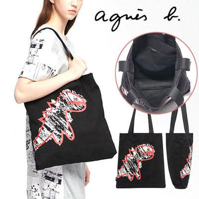 1220:）日本 agnes .b  時尚塗鴉系列帆布包 托特包