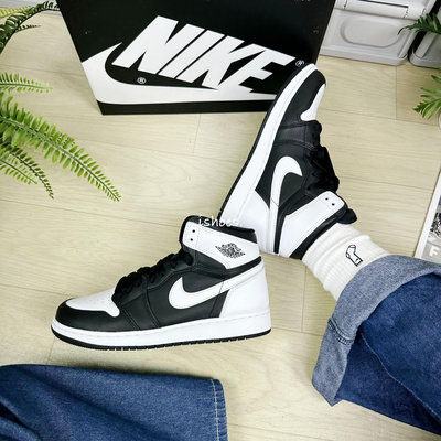 現貨 iShoes正品 Nike Air Jordan 1 High OG 大童 女鞋 熊貓 休閒 FD1437-010