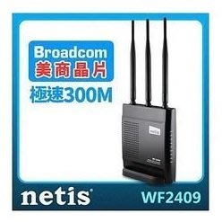 netis WF2409 5dbi 黑極光無線分享器 300MB 美商晶片 支援802.11n