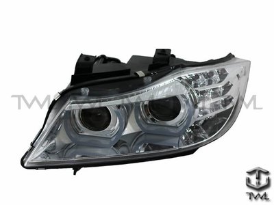 《※台灣之光※》全新寶馬BMW E90 E91 09 10 11 12年U型光圈HID晶鑽魚眼投射頭燈大燈組