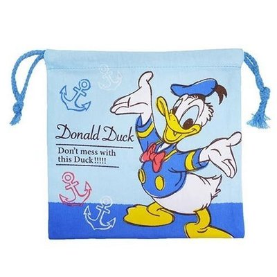 含稅 日本正版 唐老鴨 帆布 束口袋 收納袋 抽繩束口袋 迪士尼 Disney【047147】