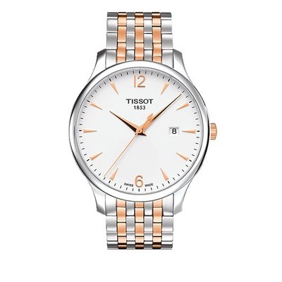 Tissot 天梭 銀x雙色42mm 鋼帶石英男手錶 腕錶 T0636102203701