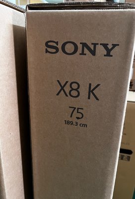 全新【SONY 】75 型4K 智慧顯示器~KM-75X80K原封商品(無鑑賞期)、【限】桃、竹、苗桌上安裝、壁掛另計】