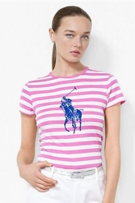 Ralph Lauren POLO GOLF 大馬 現貨 短袖ㄒ恤 條紋 粉紅