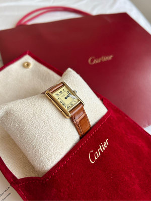 (已預訂) Cartier 經典款must de Cartier Tank 純銀鍍黃K金版本 小款石英表