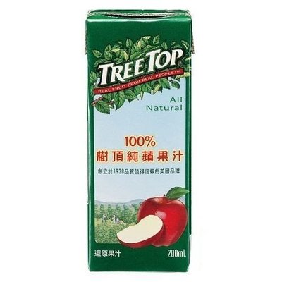 TREE TOP 樹頂 100%純蘋果汁200ml(利樂包)*6瓶