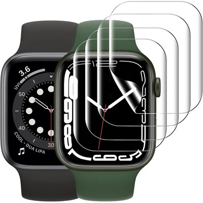 森尼3C-於Apple Watch 7 6 SE 蘋果手錶保護膜41/45mm全覆蓋透明保護貼-品質保證