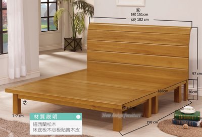 【N D Furniture】台南在地家具-松木實木6尺雙人實木床台/床片床底床組BS