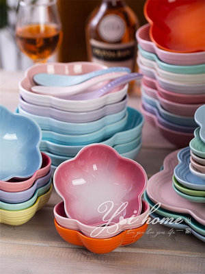 【米顏】 Le Creuset酷彩盤子琺瑯彩家用餐具花型盤花形菜碟湯盤深盤花碗大