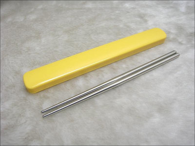 304餐具組-環保筷-21 公分#304不鏽鋼筷組-黃色