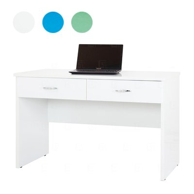 【在地人傢俱】20 環保塑鋼系列-白色/藍白/綠白色4尺二抽書桌/電腦桌~深45 GT223-19