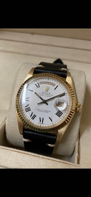 (代售)ROLEX 勞力士 1803 18K黃金 自動上鍊 白色印刷大羅馬面 單錶頭 RSC已驗證附保單36MM