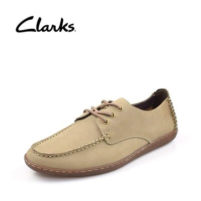 100原廠％Clarks男鞋夏季單皮休閑軟底皮鞋透氣輕便帆船鞋Saltash Lace