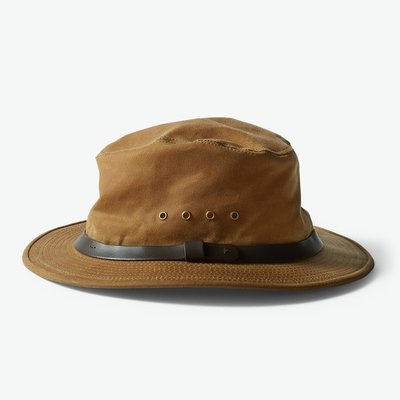【美國Filson】TIN CLOTH PACKER沙棕色經典油蠟布漁夫帽 油布帽 遮陽帽 釣魚帽 牛仔帽帆布帽 美國製