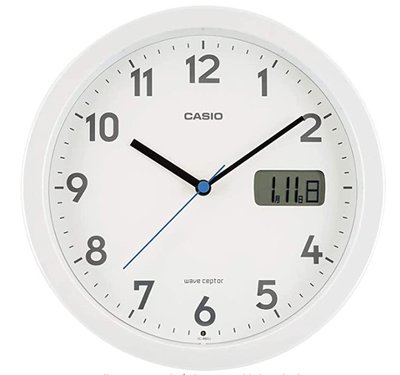14523A 日本進口 好品質 正品 CASIO卡西歐 圓形簡約掛鐘桌鐘座鐘牆鐘LED日期時鐘電波鐘鐘錶送禮禮品