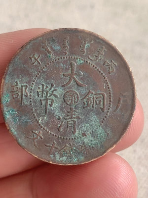湖北中鄂仿部頒龍  大清銅幣，品相如圖，包老包真。A136