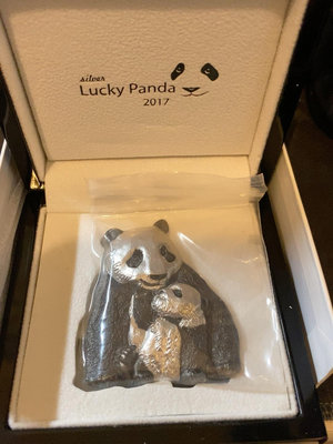 庫克2017年幸運大熊貓88克大銀幣，盒證全