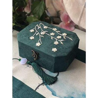 古風公主珠寶盒雙層首飾盒歐式化妝盒飾品盒項鍊盒手鐲收納盒刺繡