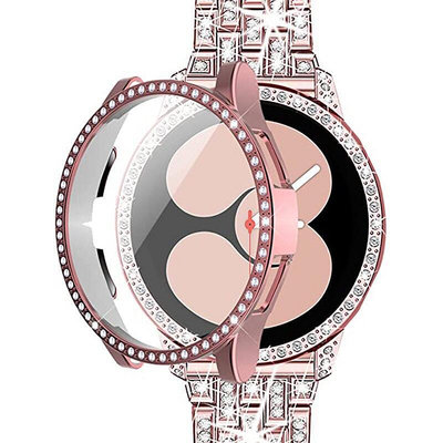 適用三星galaxy watch 5 watch 5 pro 鑲鑽錶帶單排鑲鑽一件式錶殼套裝 watch 4