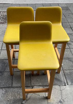 樂居全新中古傢俱 台中2手家具賣場推薦 F030601HJJ*黃色皮高腳椅*高腳椅 櫃檯椅 各式桌椅拍賣 電腦桌椅 書桌椅 辦公椅