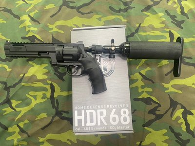 【戰地補給】 UMAREX HDR68居家防禦手槍(附贈100顆德國進口橡膠彈+100顆進口PP白色硬彈)36J版本