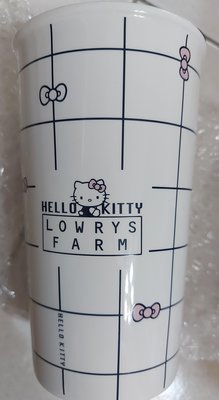 《全新》7-11 Hello Kitty 雙層陶瓷隨行杯350ml 格紋款（沒有保固，沒有盒裝，底部邊緣微髒）