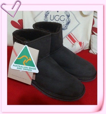 澳洲正品UGG australia雪靴.短靴.100%純澳洲製(現貨)巧克力色