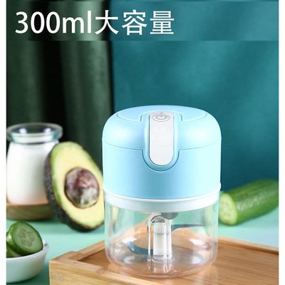 玻璃款食物調理機 料理機 USB電動蒜泥機 食物檔板 300ml(白色)食物調理機 攪拌器 現貨 小廚師 調理機